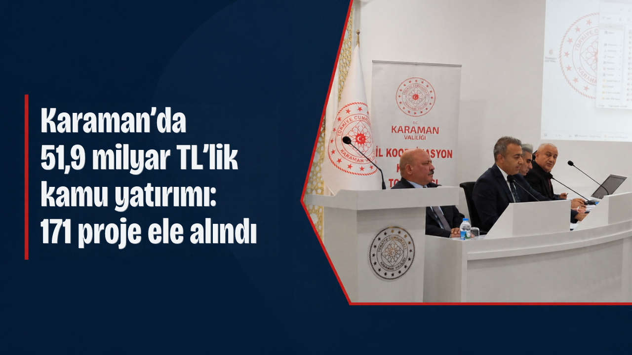 Karaman’da 51,9 milyar TL’lik kamu yatırımı: 171 proje ele alındı